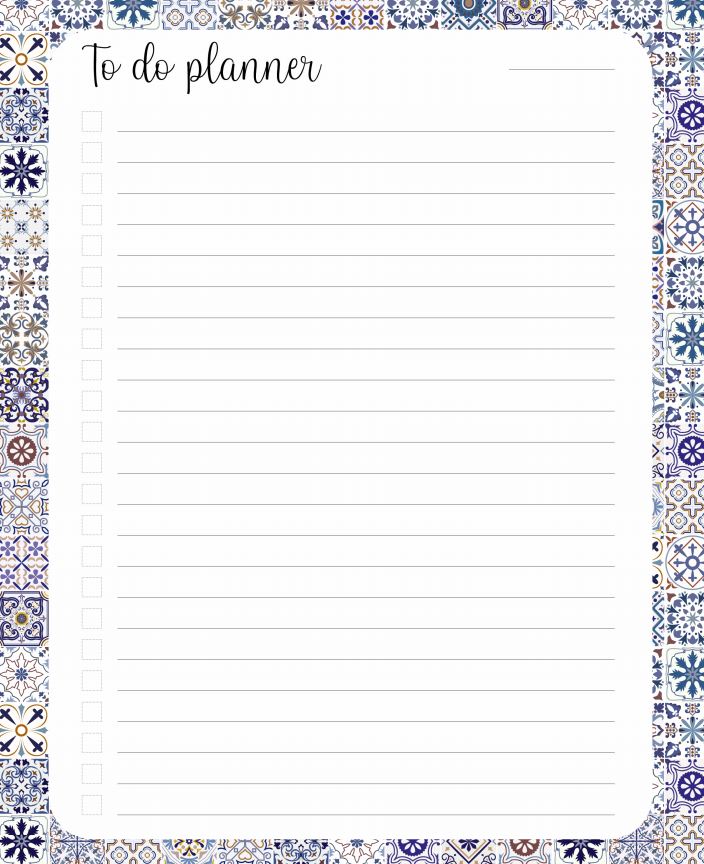 Printable Azulejos To Do Happy Planner Cover