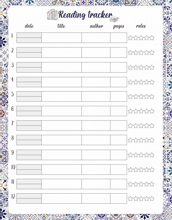 Azulejos Reading tracker