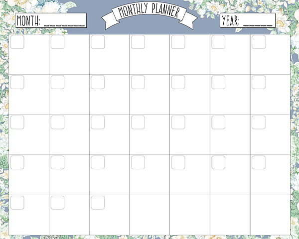 Summer Garden  Monthly Planner Work, A4 and US Letter Planner, Insert Printable Planner, Instant Download