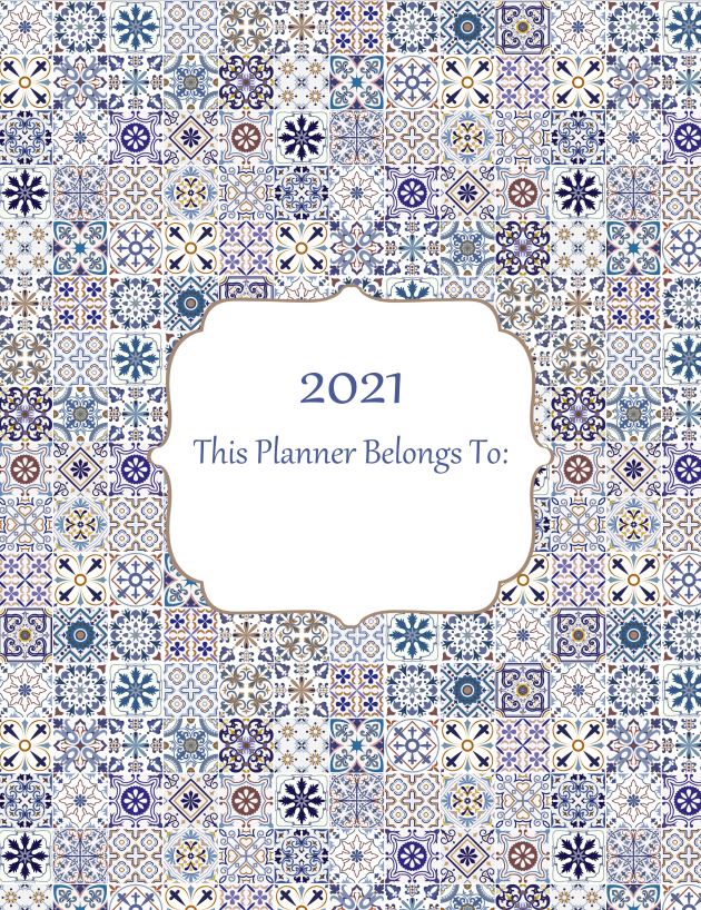 Printable Front Page Planner 2021