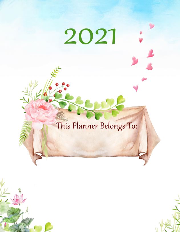 Printable Front Page Planner 2021