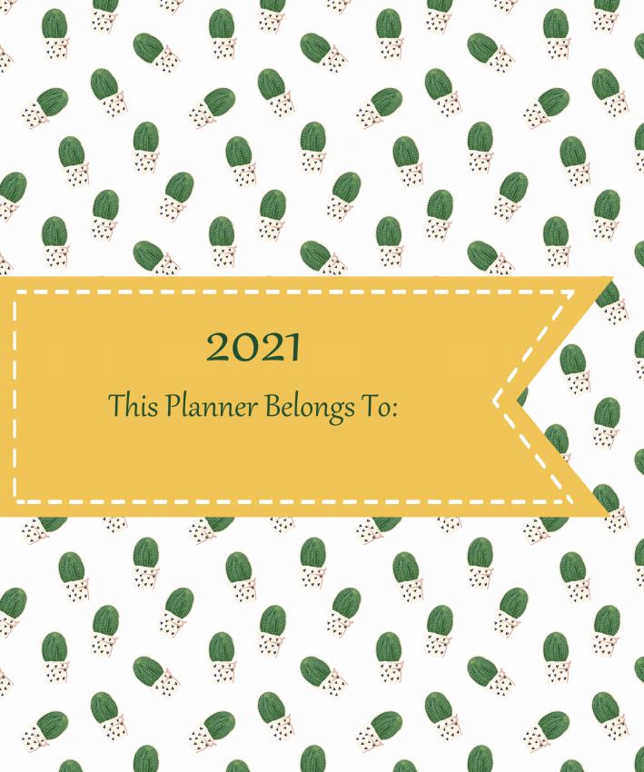 Printable Front Page Planner 2021