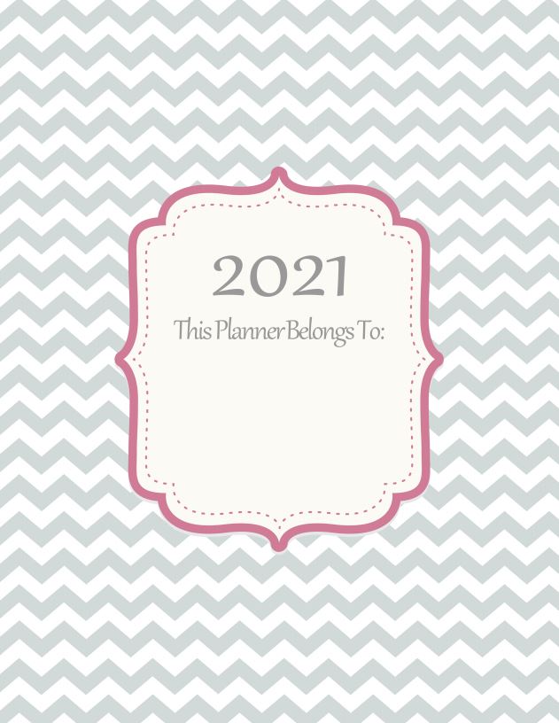 Printable Front Page Planner 2021