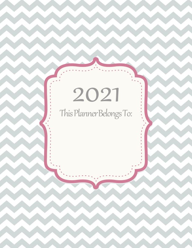 Printable Front Page Planner 2021