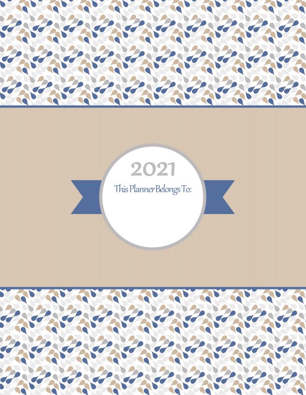Printable Front Page Planner 2021