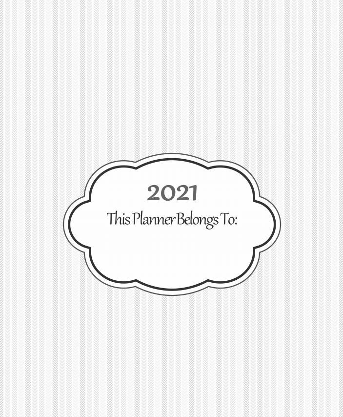Printable Front Page Planner 2021