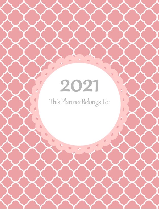 Printable Front Page Planner 2021