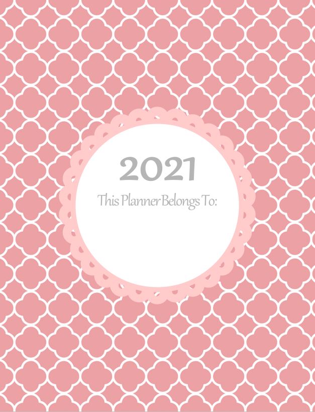 Printable Front Page Planner 2021