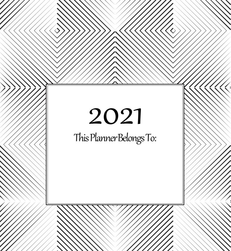 Printable Front Page Planner 2021