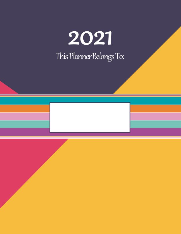 Printable Front Page Planner 2021