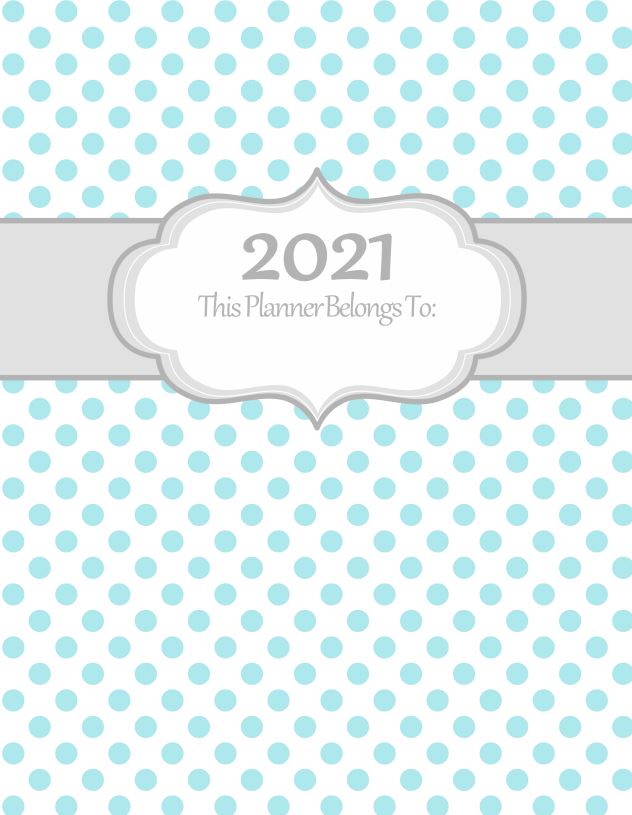 Printable Front Page Planner 2021