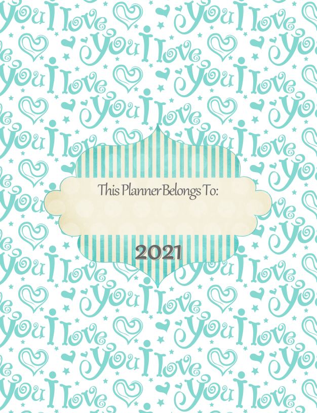 Printable Front Page Planner 2021