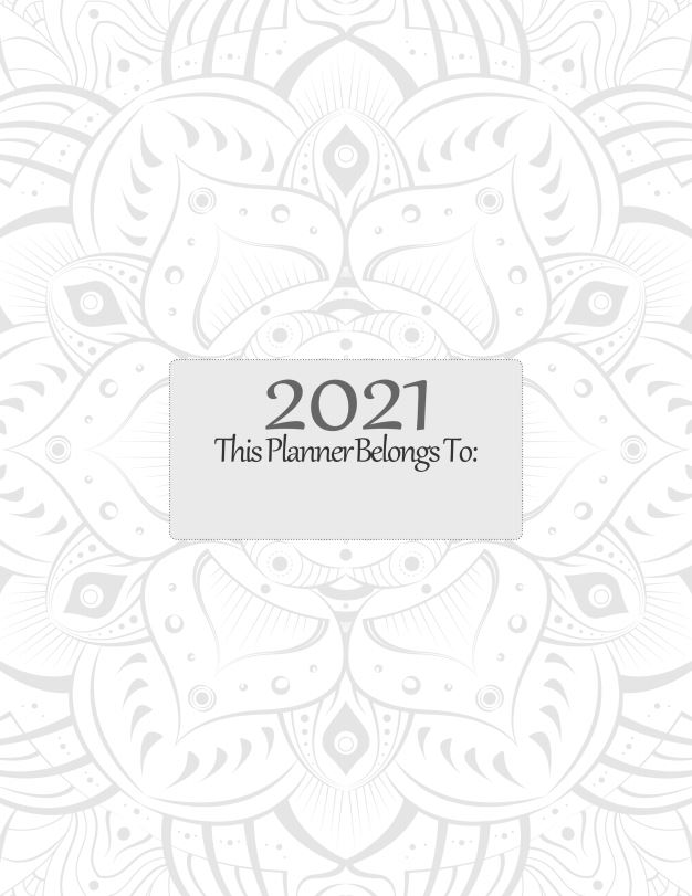Printable Front Page Planner 2021