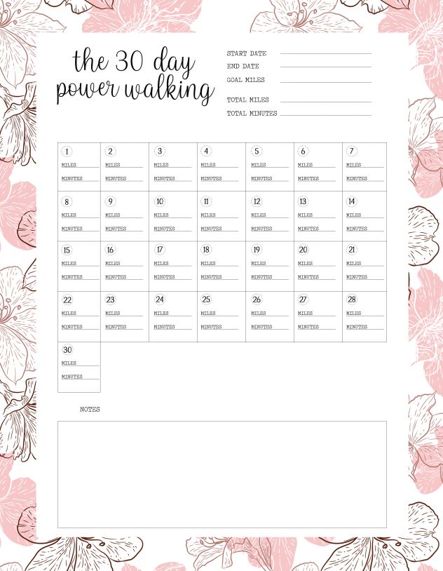 Pink Flowers Walking tracker