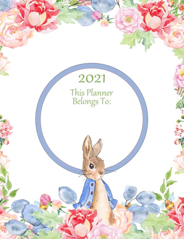 Printable Front Page Planner 2021