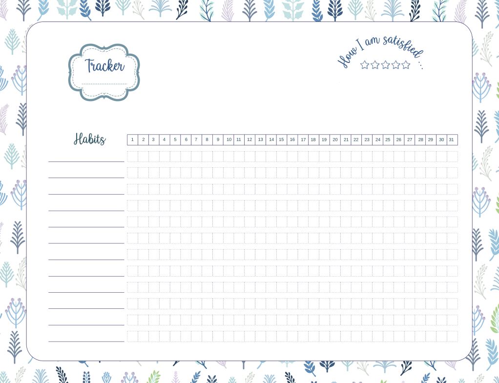 Printable Winter Habits Tracker Happy Planner Cover