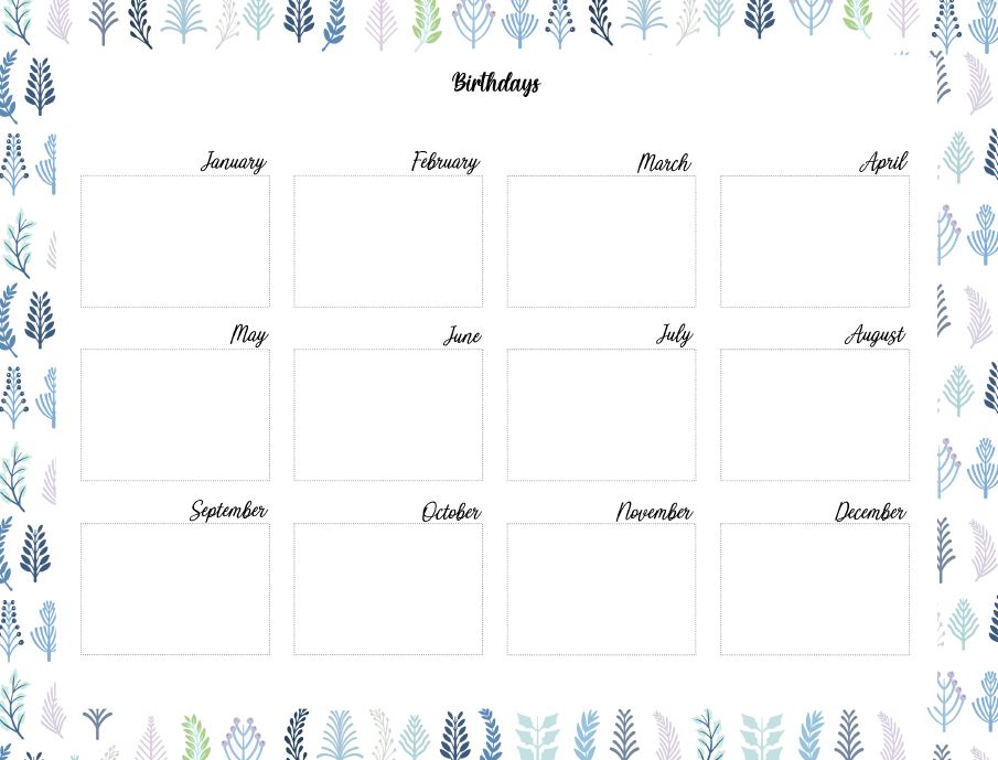 Printable Winter Annual Birthdays Happy Planner Cover