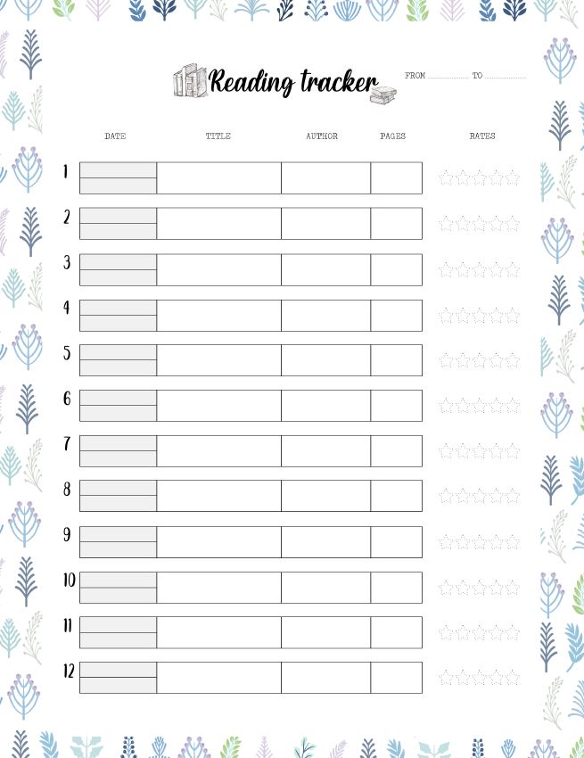 Winter Reading tracker