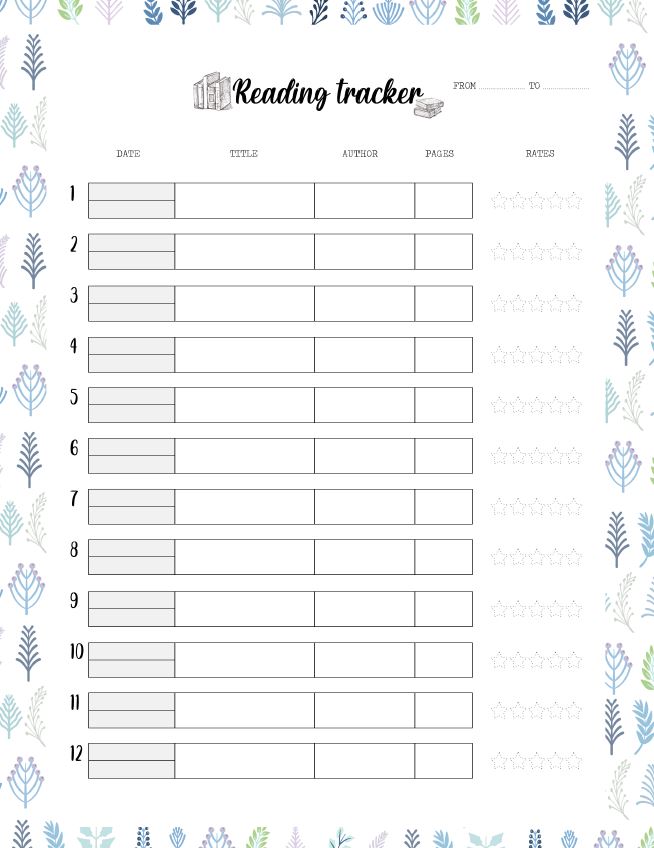 Winter Reading tracker