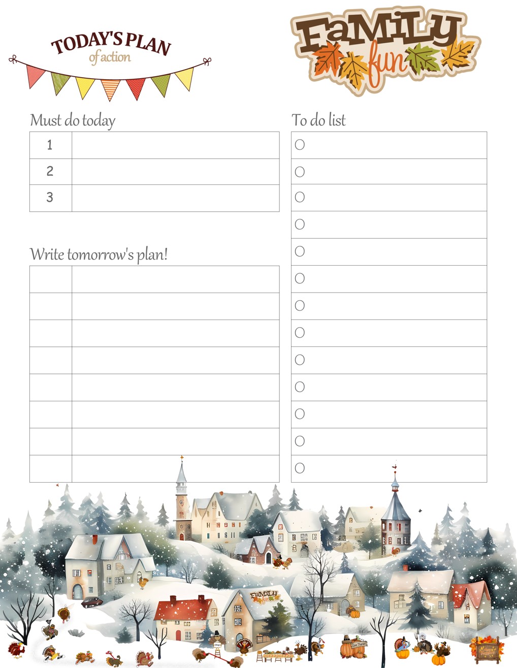 Printable Thanksgiving Daily Planner Work, A4 and US Letter Planner, Insert Printable Planner, Instant Download