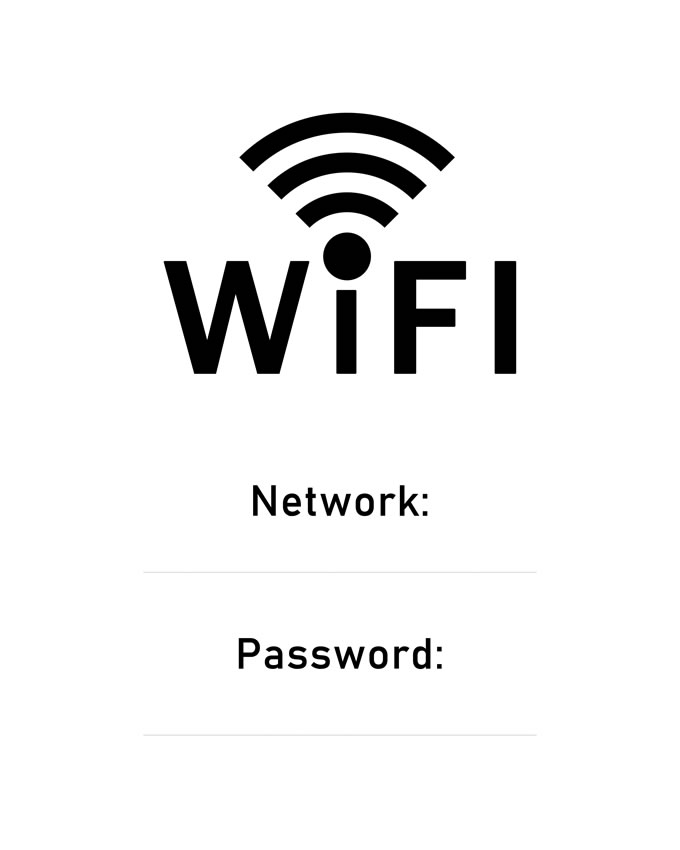 Wifi Password Sign Printable WiFi Sign