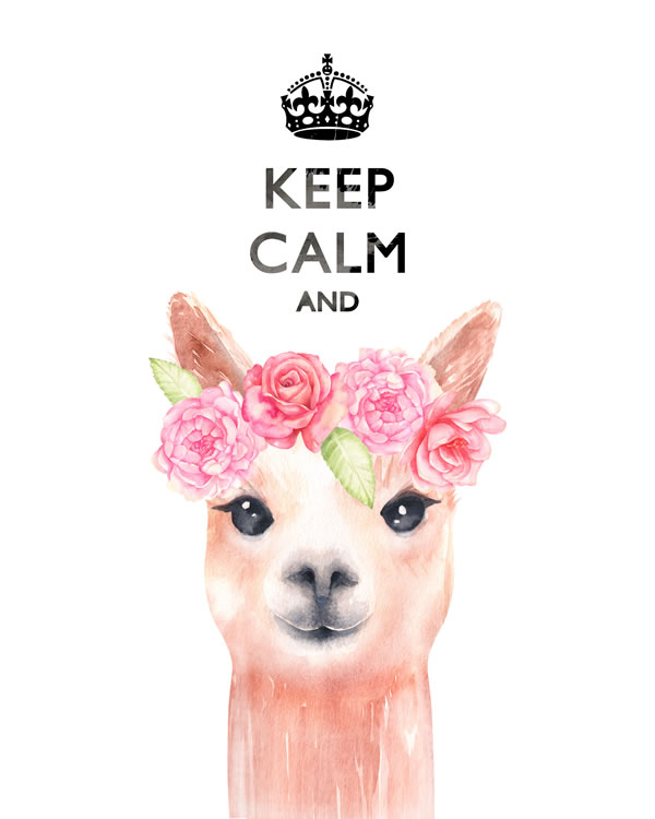 Keep calm and ... llama FREE printable wall art