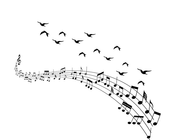 Printable freedom birds with music. Print Wall Art (DIY, instant download)