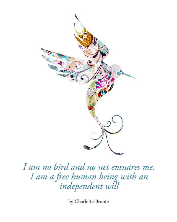 Printable I am no bird; and no net ensnares me: I am a free human being with an independent will. Print Wall Art (DIY, instant download)