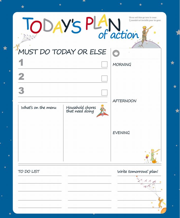 Printable Le Petit Prince daily planner (DIY, instant download)