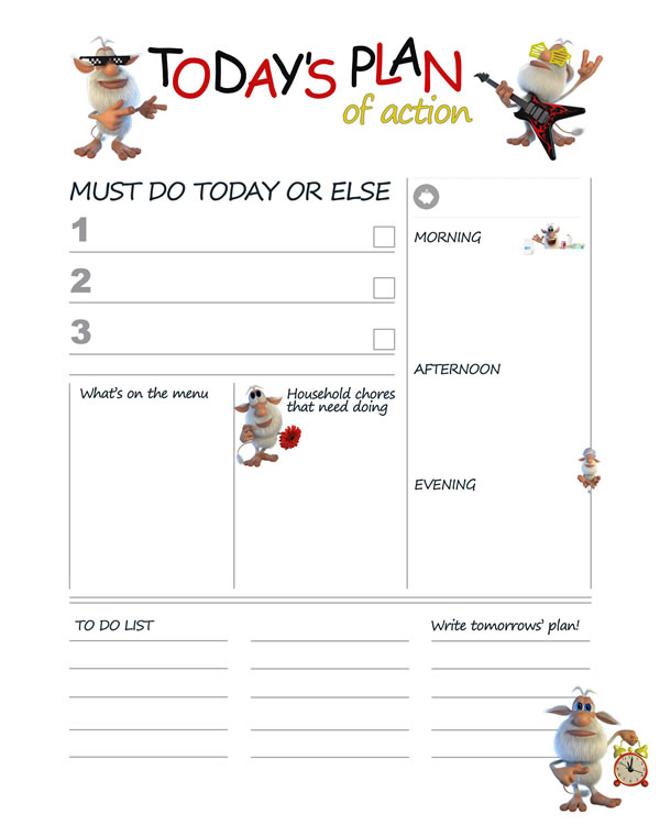 >Printable Booba daily planner (DIY, instant download)