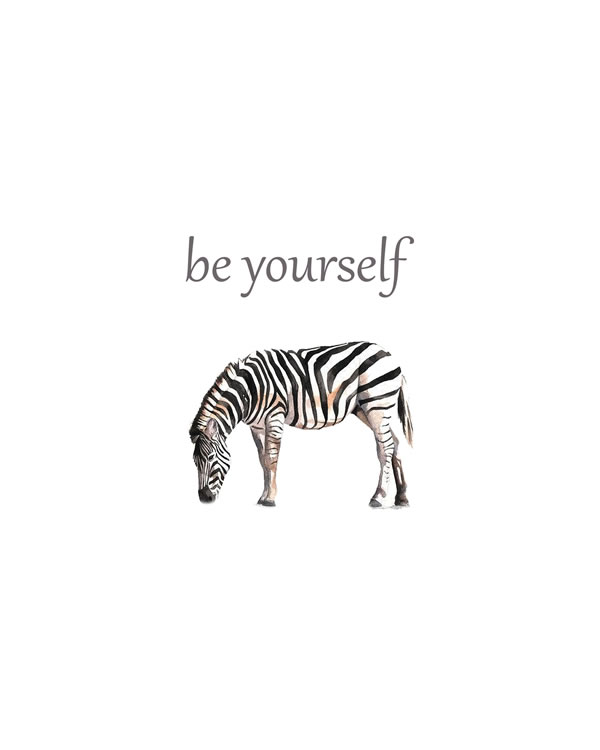 Be yourself, Zebra Animal Printable Nursery Wall Art, Watercolor Safari Wall Art, Jungle Animals, Baby Animals, Boy Nursery Prints FREE printable wall art