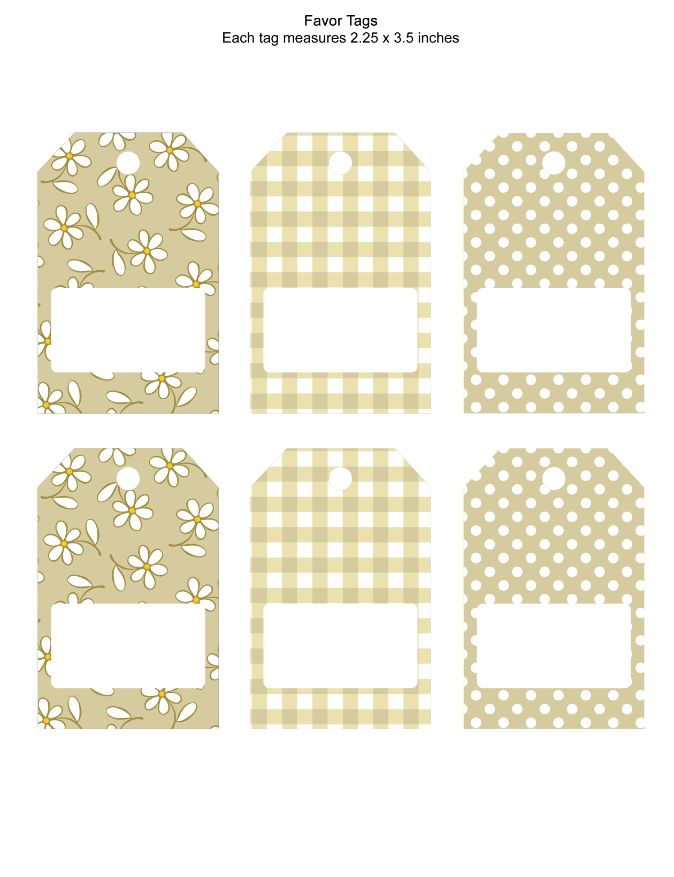 Picnic Favor Tag