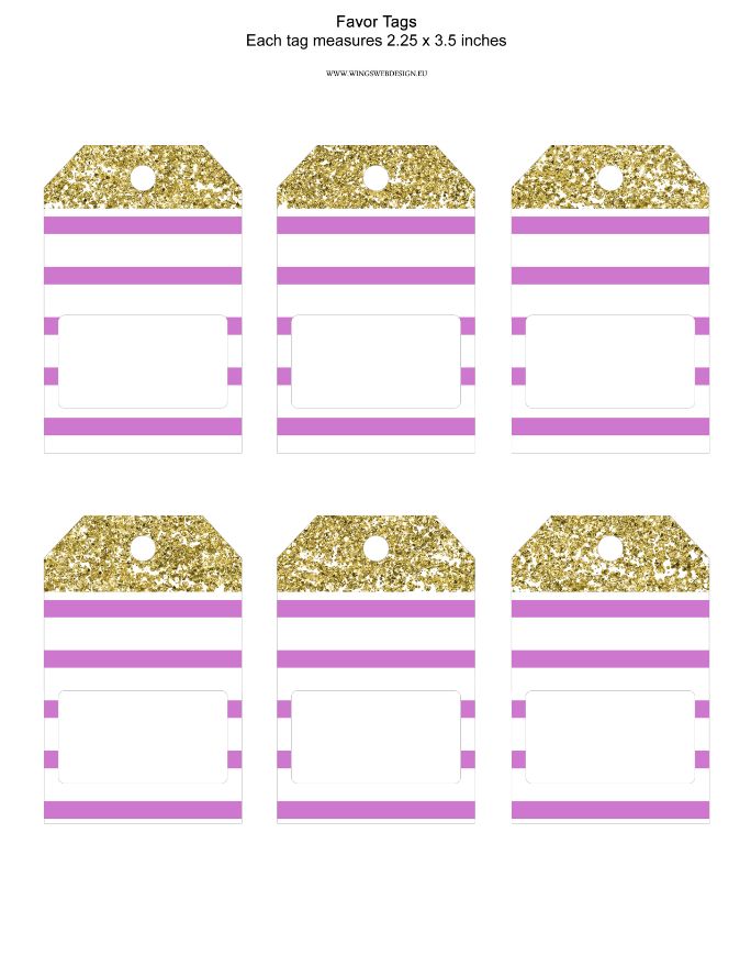 Gold and Blush Pink Favor Tag