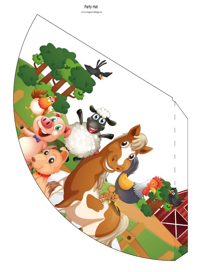 Printable Farm Animals Hat