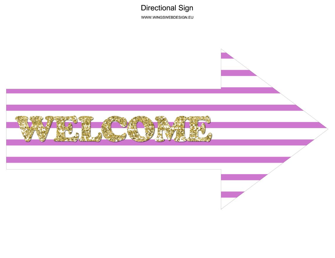 Gold and Blush Pink Welcome directional Sign