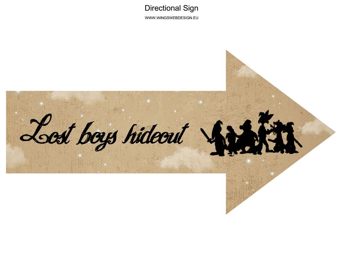 Neverland and Peter Pan directional Sign