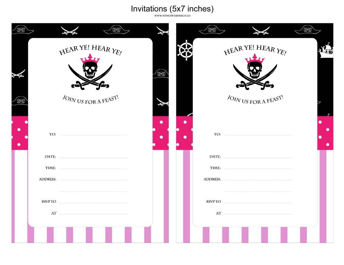 Pirates and Princesses Invitation